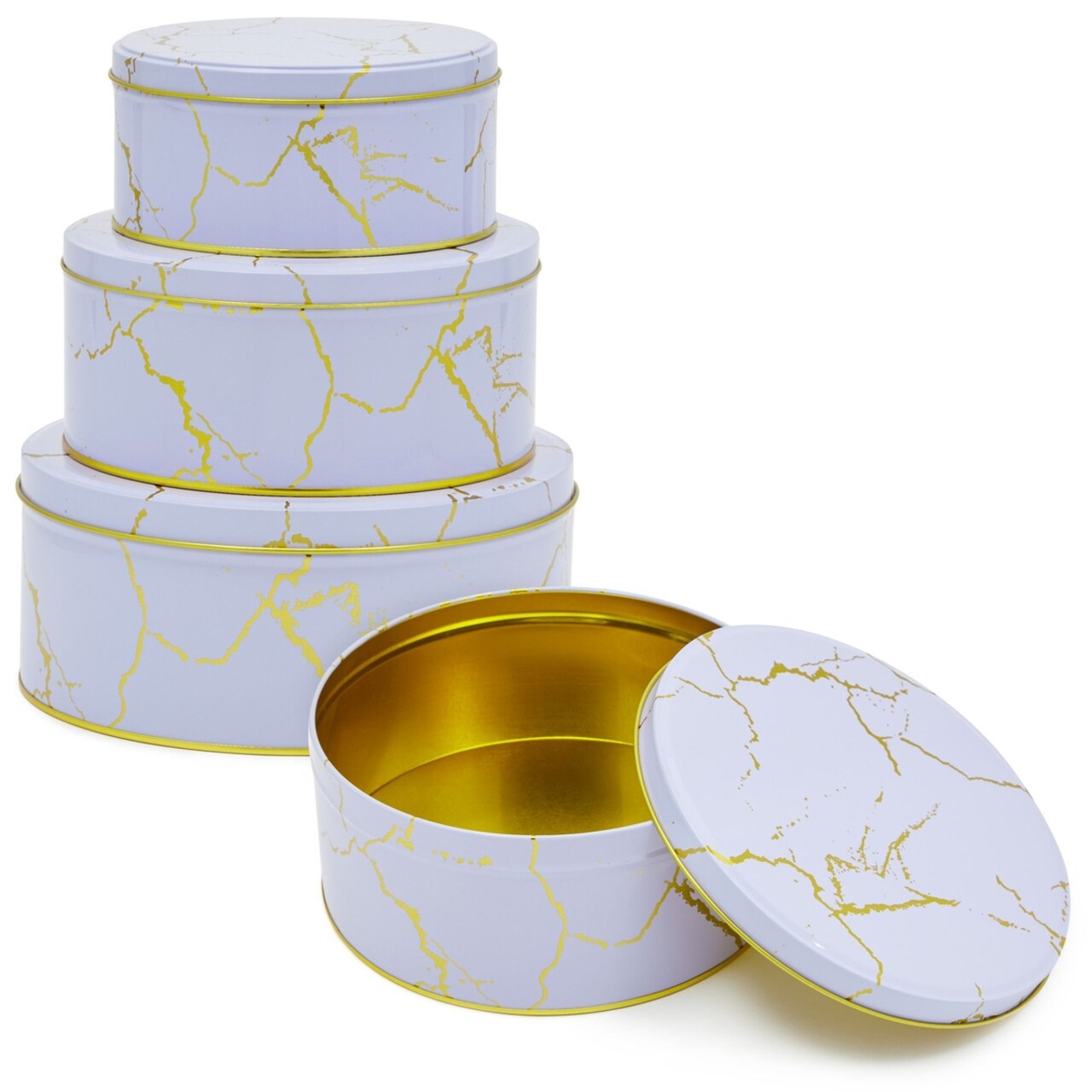 Round tins with lids deals